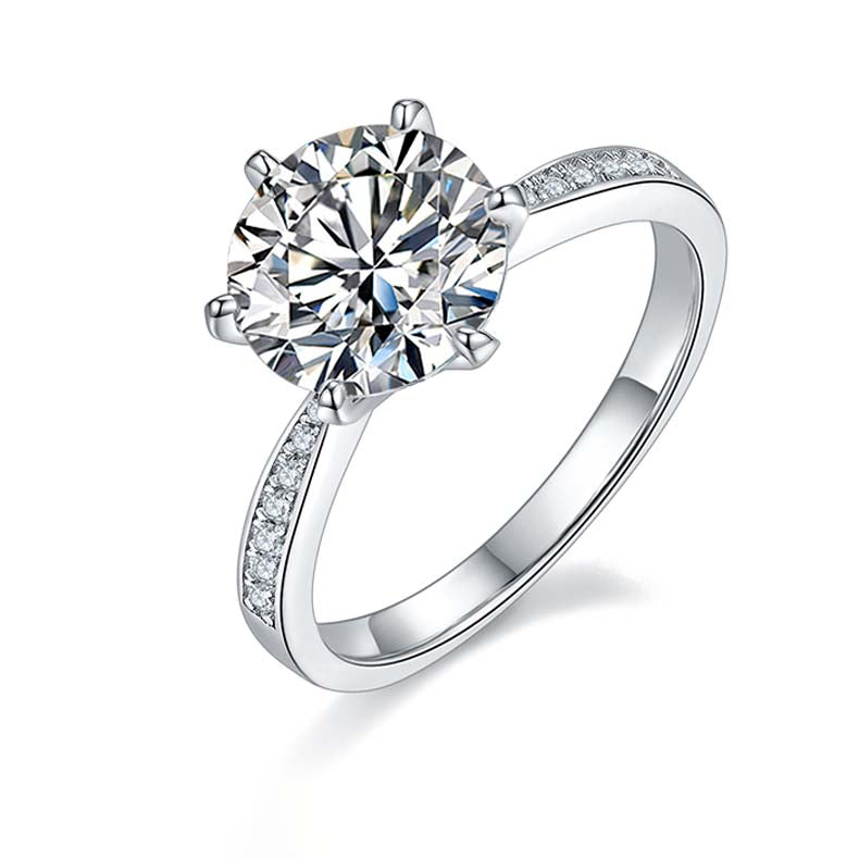 Lively: 3.0 Carat Moissanite Silver Ring