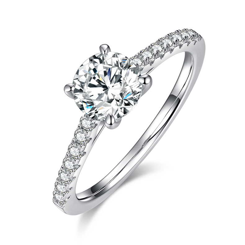 Classic Petite: 1.0 Carat Moissanite Silver Ring