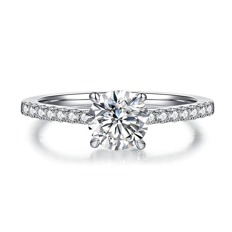 Classic Petite: 1.0 Carat Moissanite Silver Ring