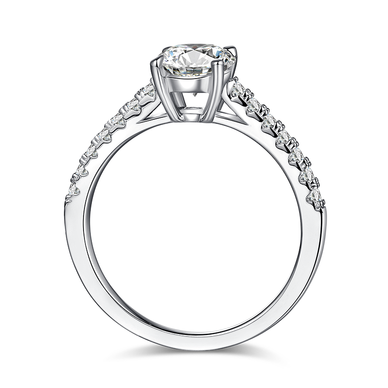 Classic Petite: 1.0 Carat Moissanite Silver Ring