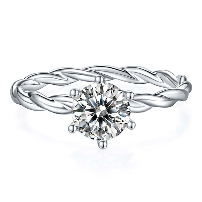 Vine: 1.0 Carat Moissanite Silver Ring