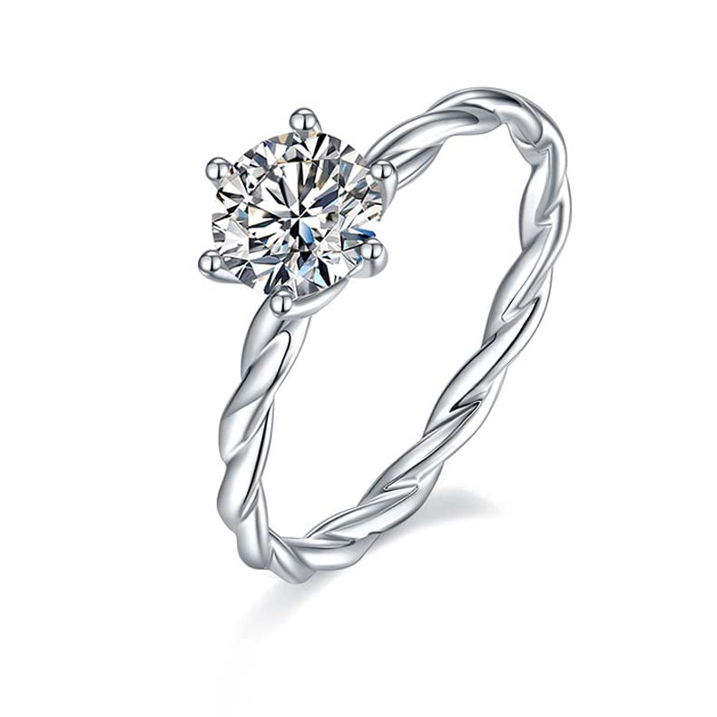 Vine: 1.0 Carat Moissanite Silver Ring