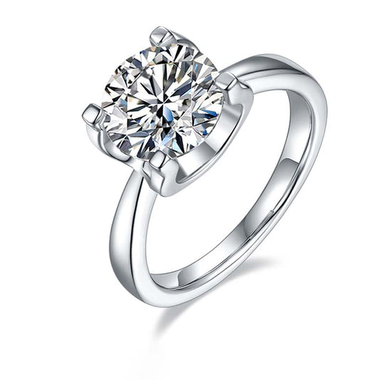 Classic Ω Mark: 3.0 Carat Moissanite Silver Ring