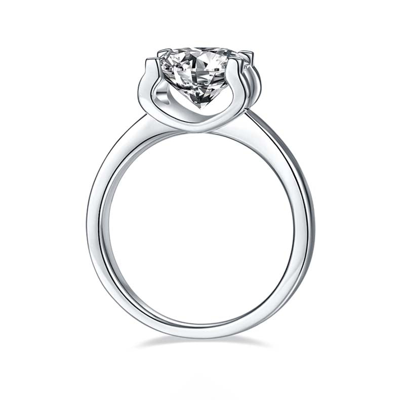 Classic Ω Mark: 3.0 Carat Moissanite Silver Ring