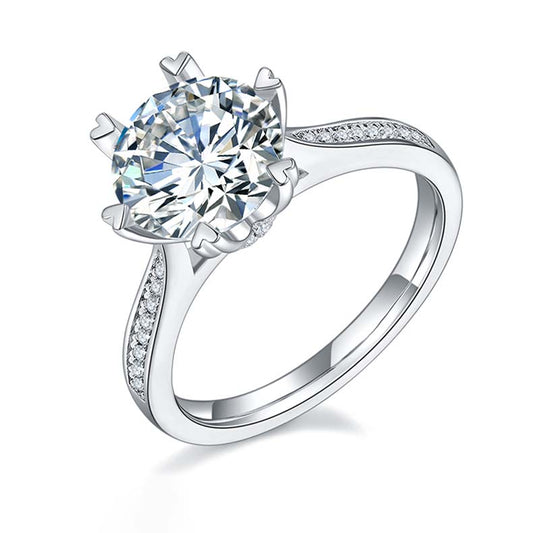 Turn of Fortune: 3.0 Carat Moissanite Silver Ring