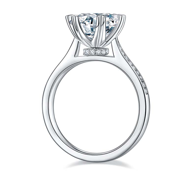 Turn of Fortune: 3.0 Carat Moissanite Silver Ring