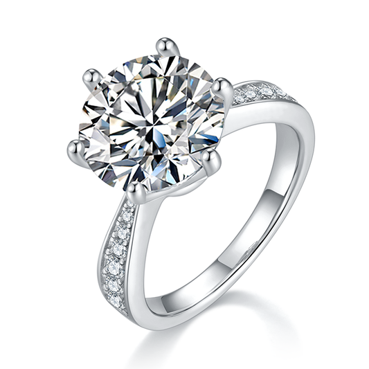 Lively: 5.0 Carat Moissanite Silver Ring